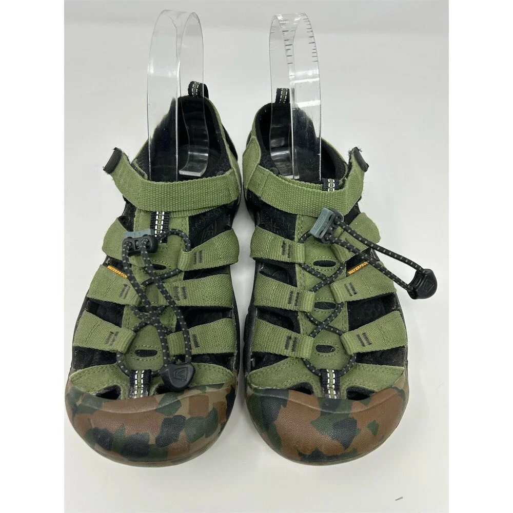 KEEN Newport H2 Kids Sport Sandals Green Camo Waterproof Toe Bumper Size 5